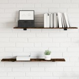 Rafturi perete 4 buc. stejar fumuriu 100x20x1,5cm lemn compozit