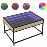 Gossi masuta de cafea cu led infinity, stejar sonoma, 70x50x41 cm