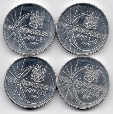 500 LEI ECLIPSA 1999 ALUMINIU AUNC LOT DE 4 foto