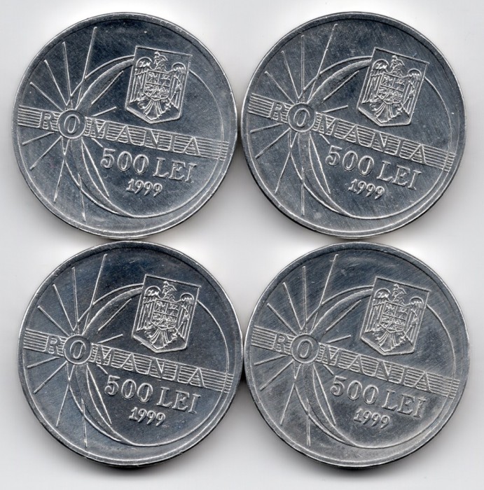 500 LEI ECLIPSA 1999 ALUMINIU AUNC LOT DE 4