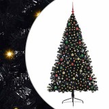 VidaXL Pom de Crăciun artificial pre-iluminat Negru 210 cm PVC 3397162