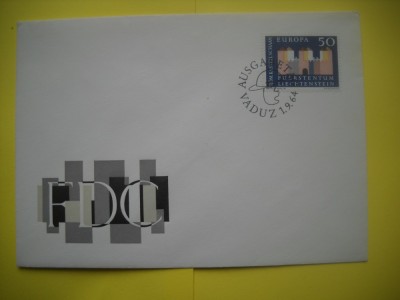 HOPCT PLIC FDC S NR 81 -LICHTENSTEIN -EUROPA CEPT 1964 foto