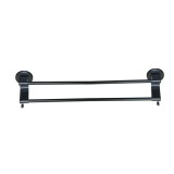 Suport Prosoape Baie cu Ventuze, 2 Bare, Negru, Montare Fara Gaurire, Rezistent la Rugina, Design Modern, 50 cm