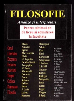 FILOSOFIE. ANALIZE SI INTERPRETARI - PENTRU ULTIMUL AN DE LICEU SI ADMITEREA LA FACULTATE-COLECTIV-275502 foto