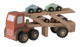 Camion din lemn cu 4 masini culori pastel Egmont, Egmont Toys