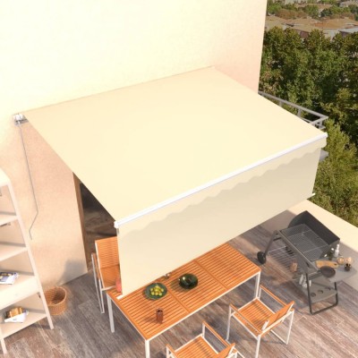 Copertina retractabila manual cu stor, crem, 4,5x3 m GartenMobel Dekor foto