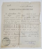 CERTIFICAT DE STUDII , SEMNAT OLOGRAF DE SPIRU HARET , MINISTRUL CULTELOR SI INSTRUCTIUNEI PUBLICE , 9 IANUARIE 1887