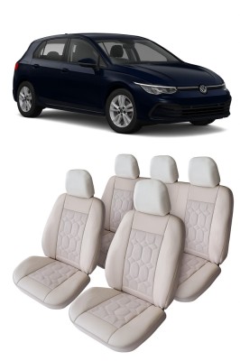 Set huse scaune auto piele alcantara Bej compatibile VW Golf VIII (2020-2025) foto