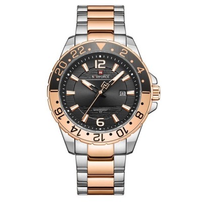 Ceas barbatesc Naviforce Otel Quartz Analog Data Auriu foto