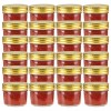 Gossi borcane din sticla pentru gem cu capac auriu 24 buc. 110 ml