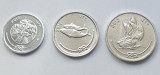 Set 3 monede 1,5,10 Laari 2012 Maldives , unc, Asia