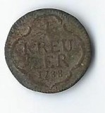 Moneda 1 kreuzer 1788 - Frankfurt, 0,66 g argint, cotatii ridicate!