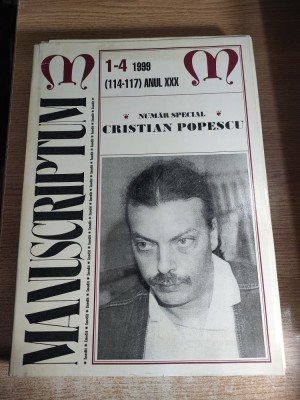 Revista Manuscriptum nr. 1-4 / 1999, (114-117) Anul XXX. Numar special Cristian Popescu (Popescu si arta + Arta Popescu) foto