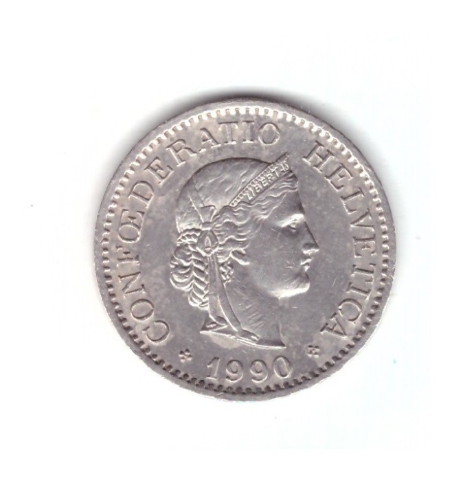 Moneda Elvetia 10 rappen 1990, stare buna, curata