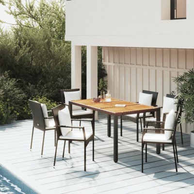 vidaXL Set mobilier de grădină cu perne, 5 piese, negru, poliratan foto