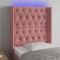 vidaXL Tăblie de pat cu LED, roz, 83x16x118/128 cm, catifea 3124419