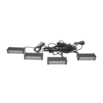 Set 4 stroboscoape cu 6 LED-uri, lumina galbena 12V Breckner Germany foto