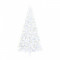 Brad de Crăciun artificial jumătate LED&amp;suport, alb, 240 cm PVC
