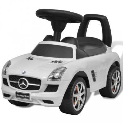 Mașină pentru copii fără pedale Mercedes Benz Alb foto