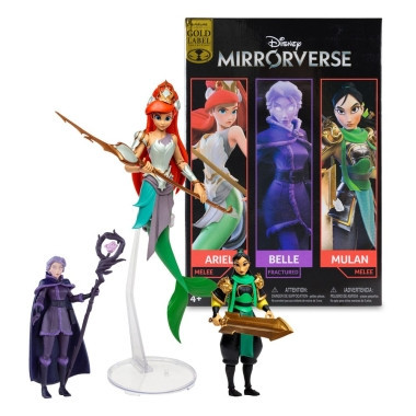 Disney Mirrorverse Set figurine articulate Princess Pack Mulan, Belle (Fractured) &amp;amp; Arielle (Gold Label) 13 - 18 cm foto