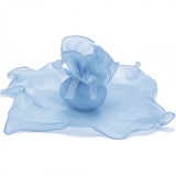 Tulle turcoaz cu efect de matase + eticheta personalizata+ panglica