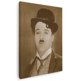 Tablou retro Charlie Chaplin actor, alb, negru 1502 Tablou canvas pe panza CU RAMA 80x120 cm