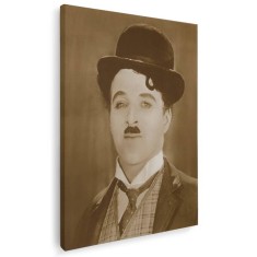 Tablou retro Charlie Chaplin actor, alb, negru 1502 Tablou canvas pe panza CU RAMA 20x30 cm