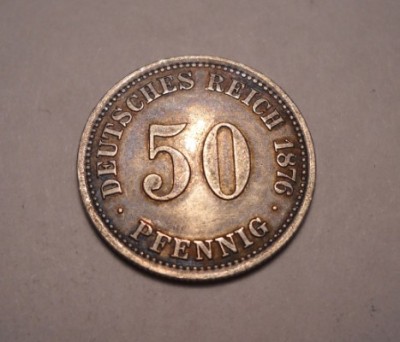 Germania 50 Pfennig 1876 A Superba Piesa de Colectie foto