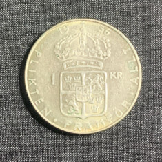 Moneda 1 coroana 1956 Suedia argint