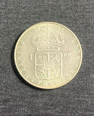 Moneda 1 coroana 1956 Suedia argint foto