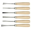 Set 6 Dalti Curbate Lemn VOREL 160mm, Scule Sculptura/Tamplarie, Otel, Manere Plastic