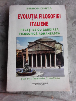 EVOLUTIA FILOSOFIEI ITALIENE - SIMION GHITA (CU DEDICATIE PENTRU SORIN VIERU) foto