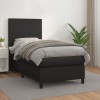 VidaXL Pat box spring cu saltea, negru, 80x200 cm, piele ecologică 3142689