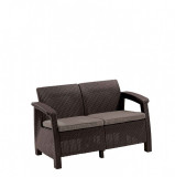 Canapea Keter Corfu Love Seat 2 locuri maro