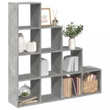 VidaXL Bibliotecă/separator cameră gri beton 131,5x29x131,5 cm lemn