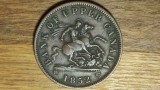 Canada provincii - Upper Canada - piesa de colectie rara - 1 penny 1852 - calitate foarte buna ! greu de gasit asemenea calitate !