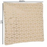 Perna Decorativa de Iarna Ecru Velvet cu Folie Aurie 45x45cm, Oem