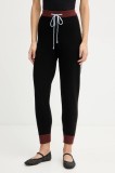 Never Fully Dressed pantaloni de trening culoarea negru, cu imprimeu, NFDKN710