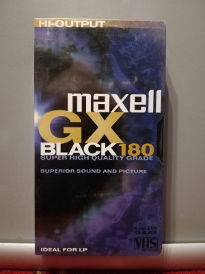 caseta VHS MAXELL GX Black 180 min (made in England) - Sigilata/Noua foto