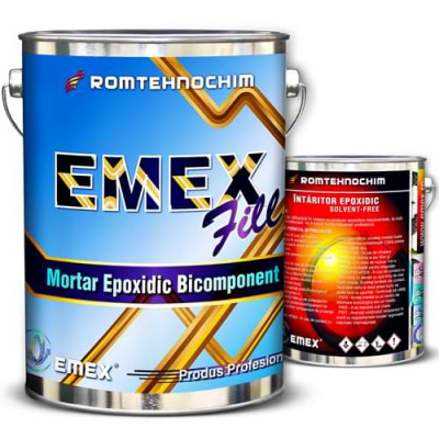 Pachet Mortar Epoxidic &amp;ldquo;Emex Fill&amp;rdquo; - Gri - Bid. 10 Kg + Intaritor - Bid. 1 Kg foto