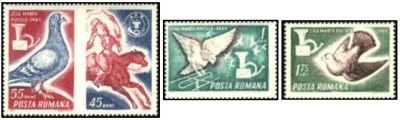 Romania 1965 - Ziua mărcii poştale rom&amp;acirc;neşti, serie neuzata foto
