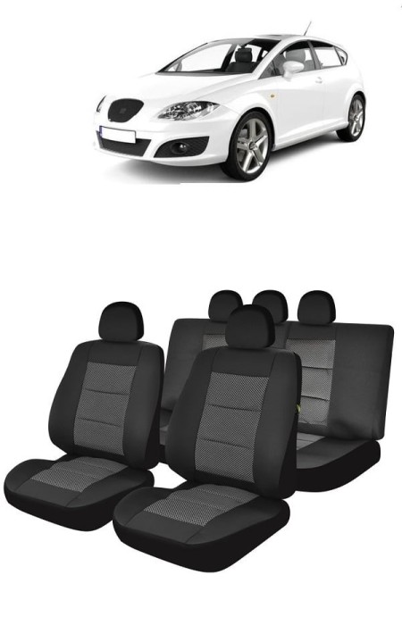 Set Huse scaune auto dedicate SEAT Leon 2005 - 2012 bancheta fractionata