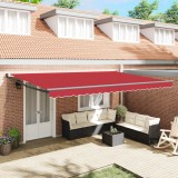 Marchiză retractabilă manuală vidaXL roșie 500x300 cm