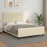Cumpara ieftin Cadru de pat cu tăblie, crem, 140x200 cm, piele ecologică
