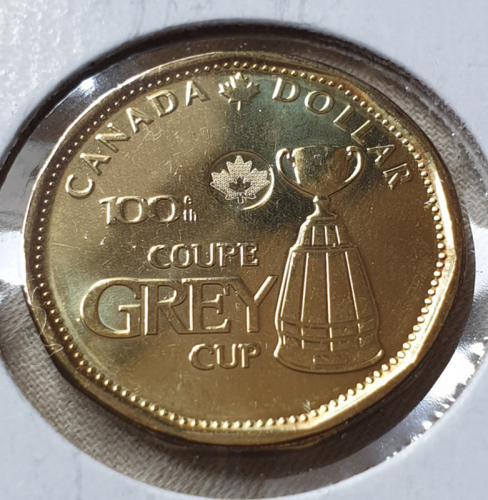 Monedă 1 Dollar 2012 Canada, unc, Grey Cup, km#