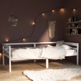 Cumpara ieftin Cadru de pat, alb, 90x200 cm, lemn de pin masiv