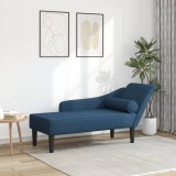 VidaXL Șezlong cu perne, albastru, material textil