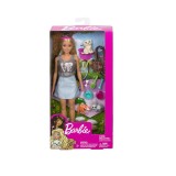 Papusa Barbie cu caine si multe accesorii, Mattel