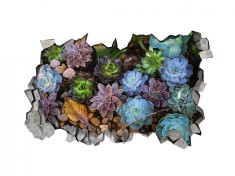 Autocolant decorativ, Gaura in perete, Arbori si flori, Multicolor, 83 cm, 528ST-3 foto