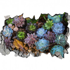 Autocolant decorativ, Gaura in perete, Arbori si flori, Multicolor, 83 cm, 528ST-3